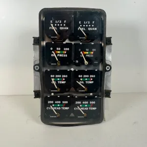 TWIN ENGINE AIRCRAFT 8 GAUGE ENGINE CLUSTER FUEL OIL CHT TEMP
