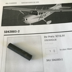 Cessna 5042003-2 Aircraft Bushing Sleeve Bearing Airframe Genuine OEM NEW